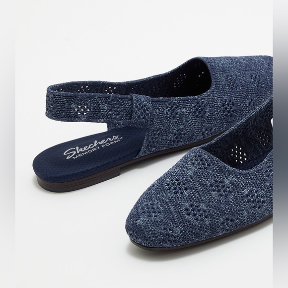 Sketchers Women’s Cleo Snip Sweet Time Sling Back Flat Size 8 Blue - Picture 2 of 10